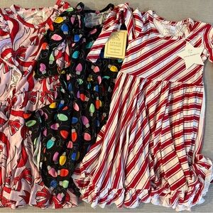 Bundle of 3 Girls Bamboo Holiday Dresses